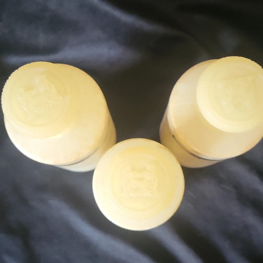 Vintage Antique Max Factor Geminesse Glass Display Bottles